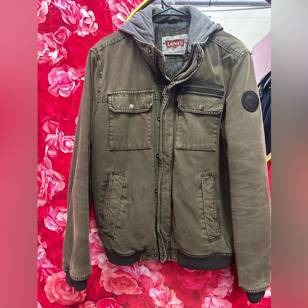 Levi's Men's Olive Utility Hooded Field Jacket